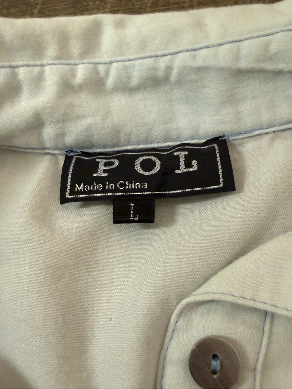 POL Women’s Pale Mint Button-Down Shirt - Picture 2 of 2